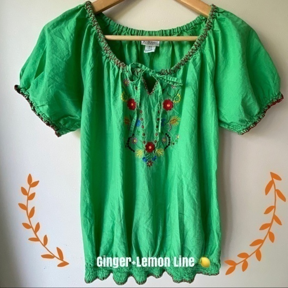 Motherhood Maternity Embroidered Blouse Small EUC